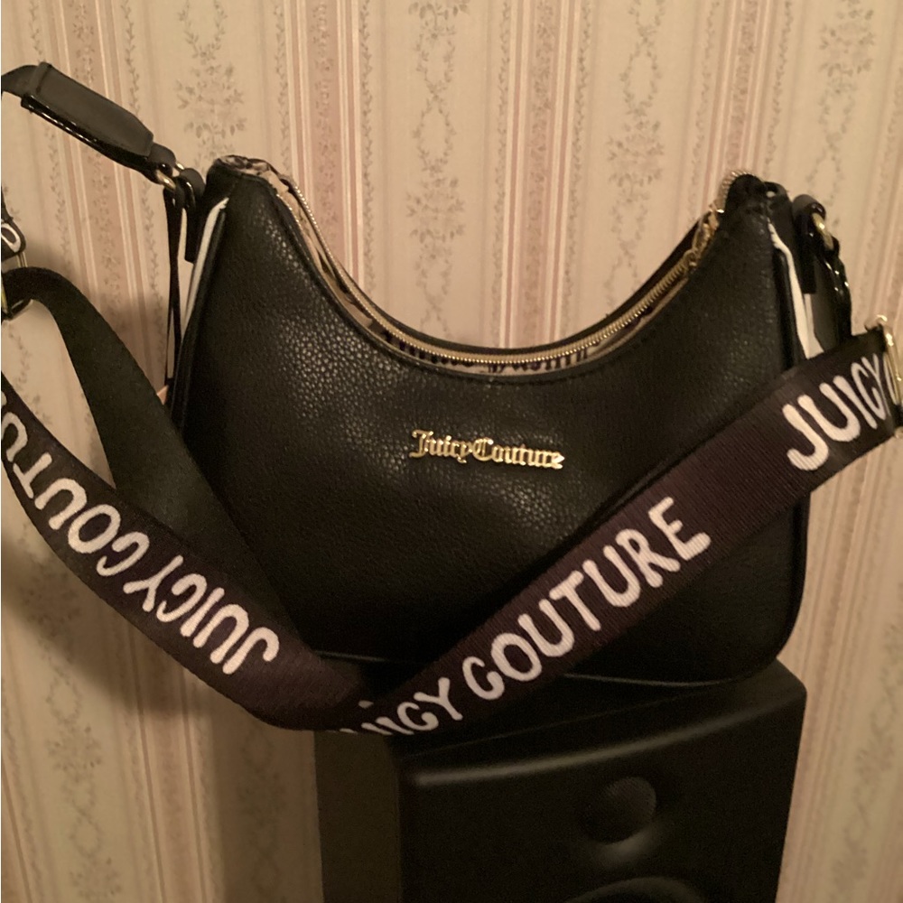 Juicy couture black fan club hobo